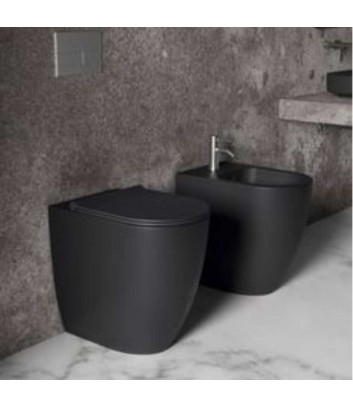 immagine laterale bidet e wc nero opaco a terra serie Form di Alice Ceramica