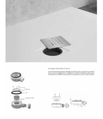 shower tray drain installation sheet Pietralux