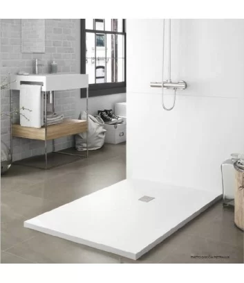 Marble resin shower tray white 70x100 Pietralux Collection by Decor Italy