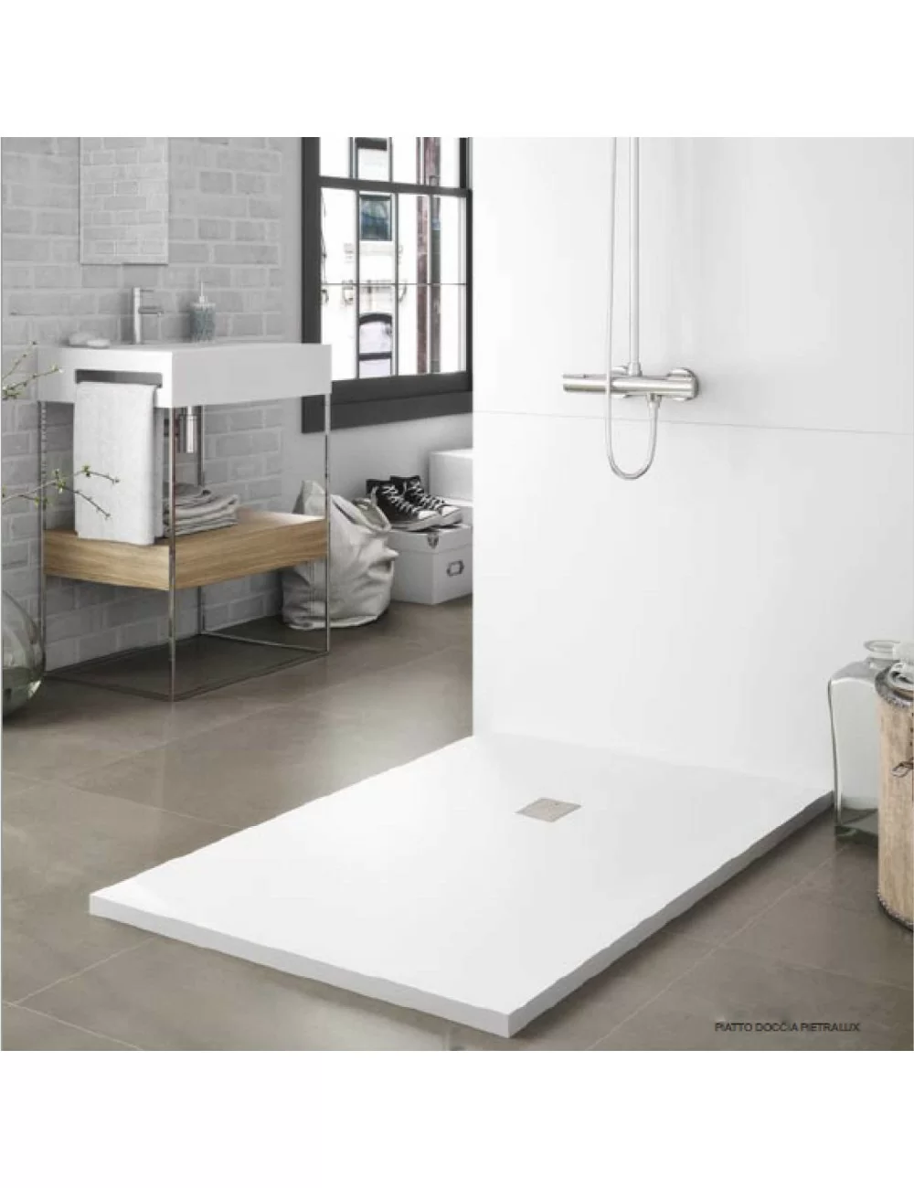 Marble resin shower tray white 70x100 Pietralux Collection by Decor Italy