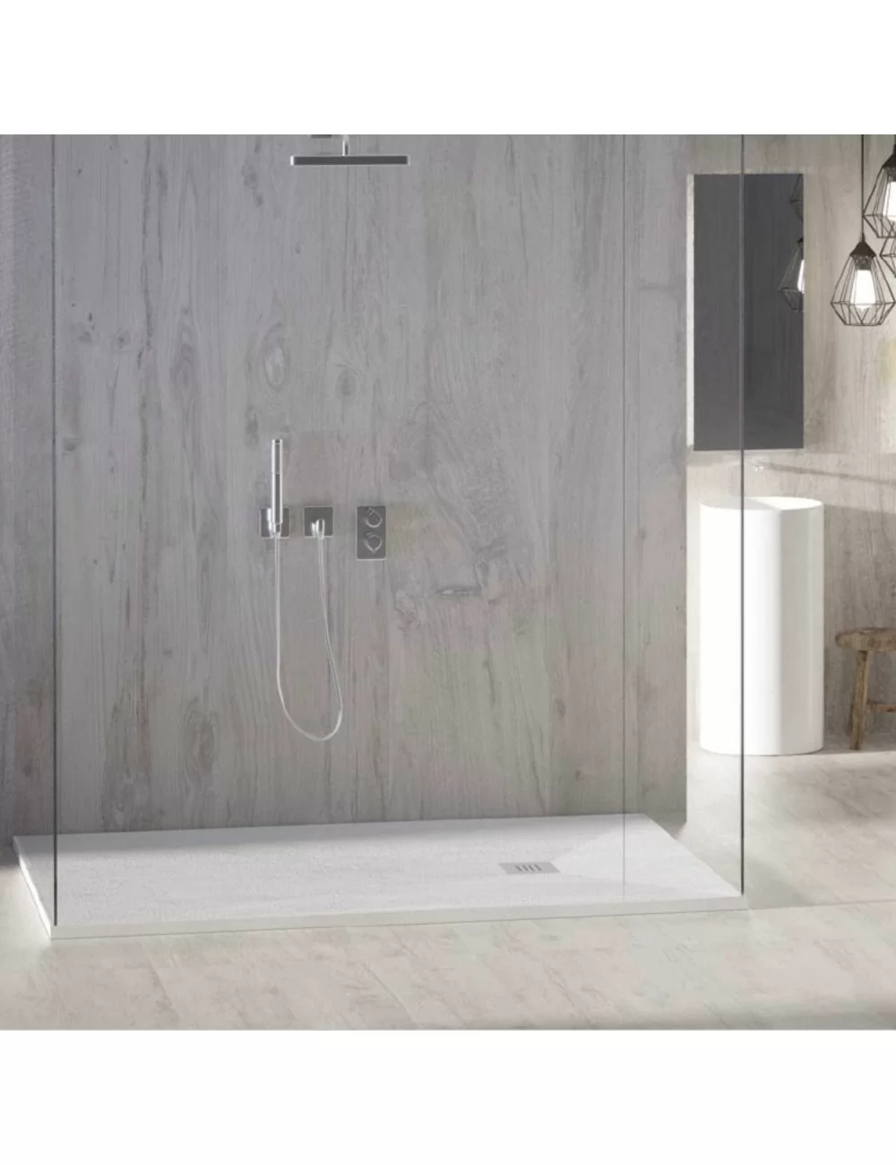 Marble resin shower tray white 70x150 Pietralux Collection by Decor Italy