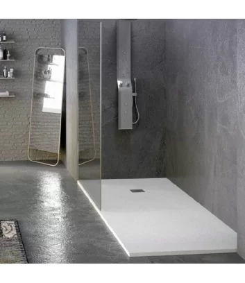 piatto doccia 80x100 in marmo resina bianco collezione Pietralux di Decor Italy