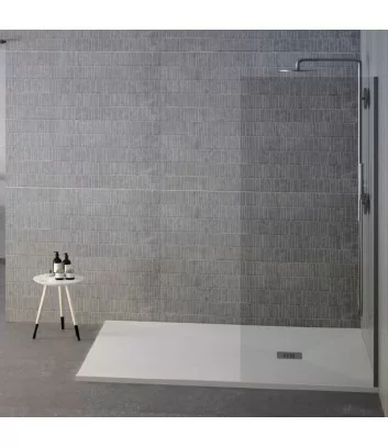 piatto doccia 80x120 in marmo resina bianco collezione Pietralux di Decor Italy