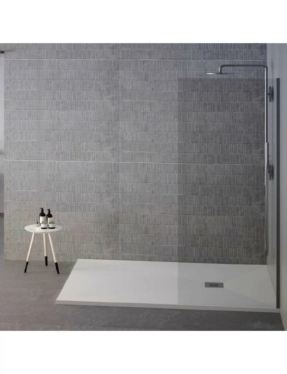 piatto doccia 80x120 in marmo resina bianco collezione Pietralux di Decor Italy