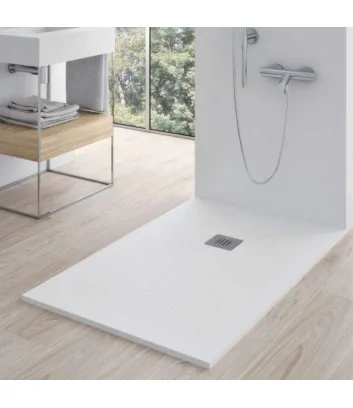 Receveur de douche 90x90 en résine de marbre blanc collection Pietralux