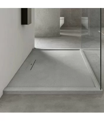 Piatto doccia bianco 100x80 effetto pietra linea Forma Vale - Geromin