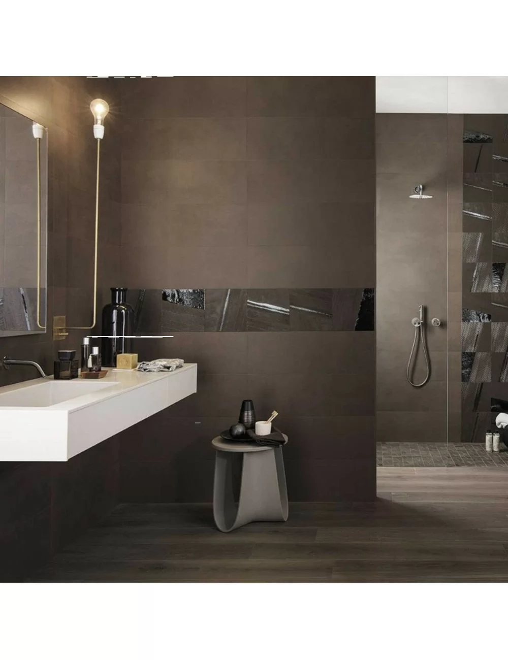 Rivestimento bagno piastrella Brown mat&more di Fap Ceramiche Rivestimento bagno piastrella Brown mat&more di Fap Ceramiche