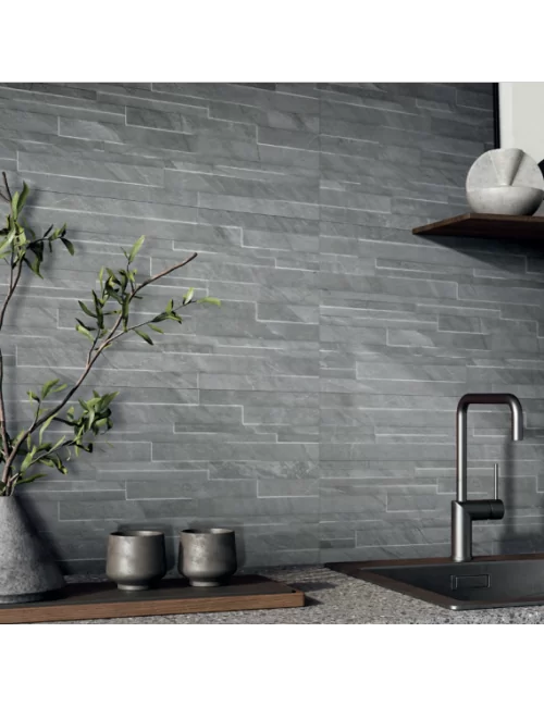OFFER FOR WALL-EFFECT PORCELAIN STONEWALL: OCEAN BLACK MURETTO WIND 30x60 - GAMBINI