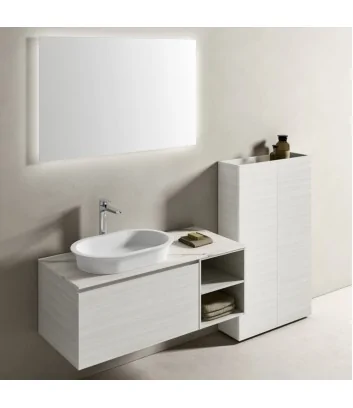 mobile bagno monoblocco sospeso 1579 con specchiera a filo di Hafro Geromin