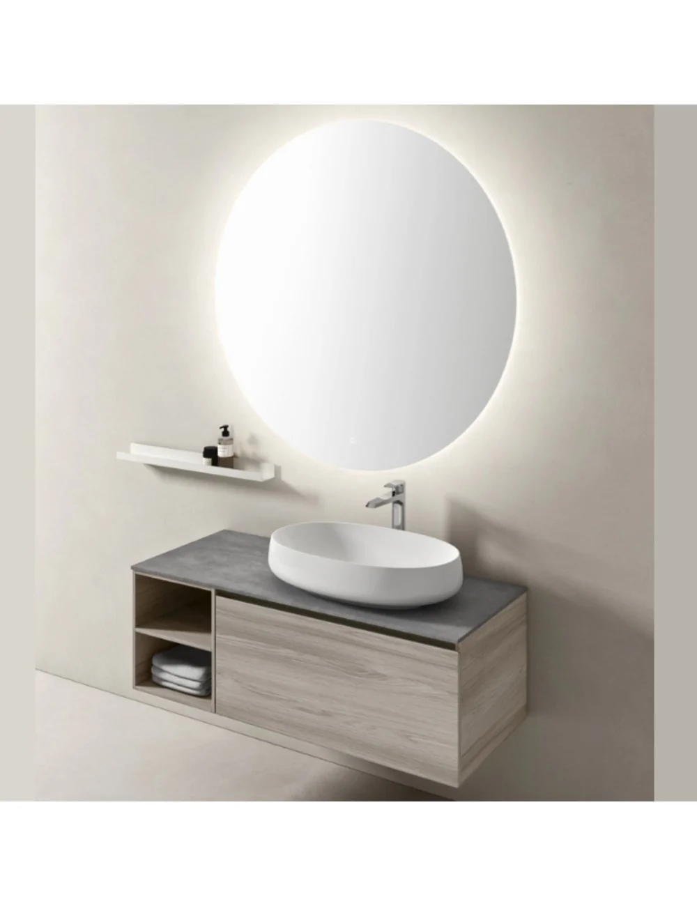 panoramica mobile bagno sospeso 120x50 linea Goccia di Hafro Geromin