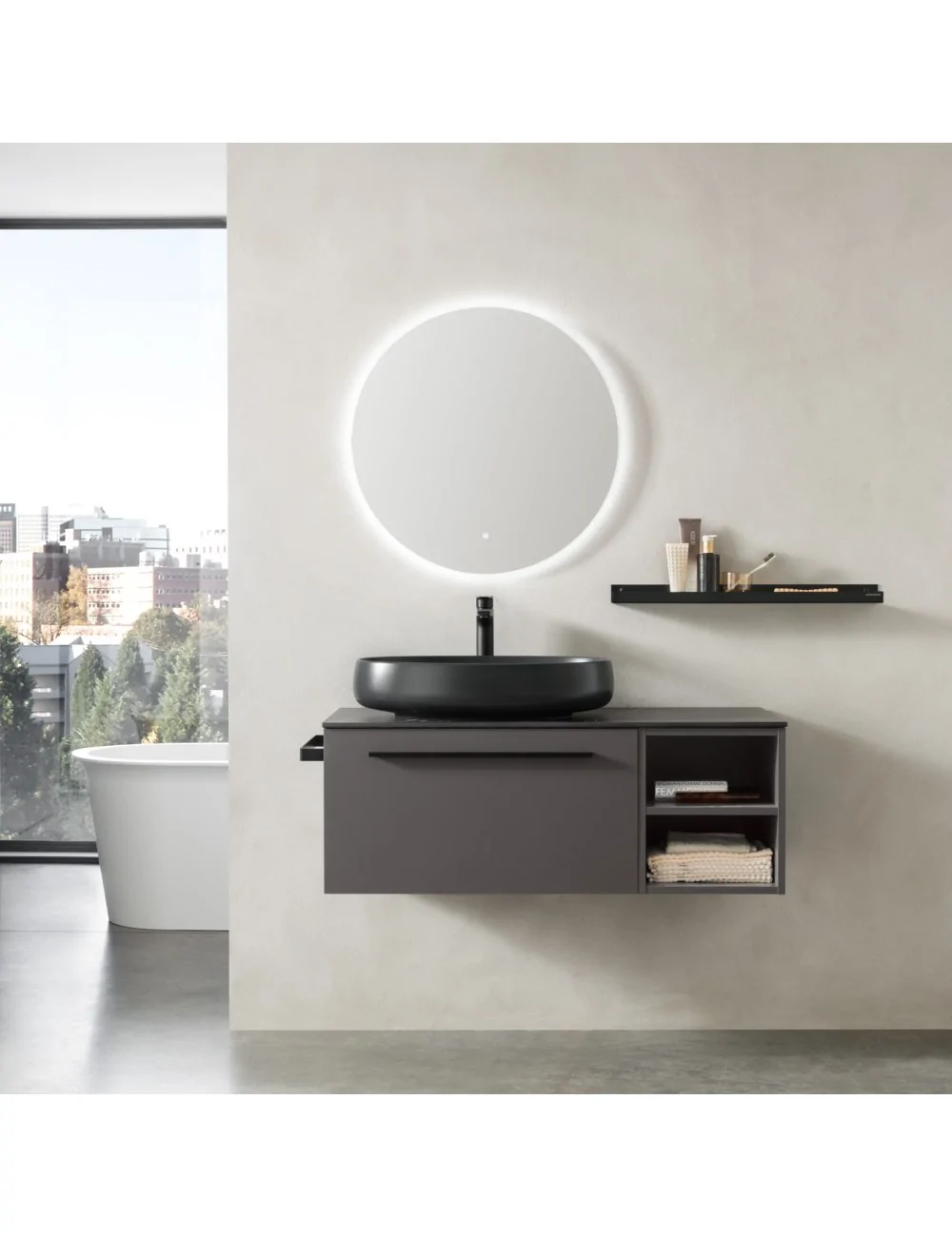 Mobile bagno monoblocco 120x50 linea Goccia di Hafro Geromin