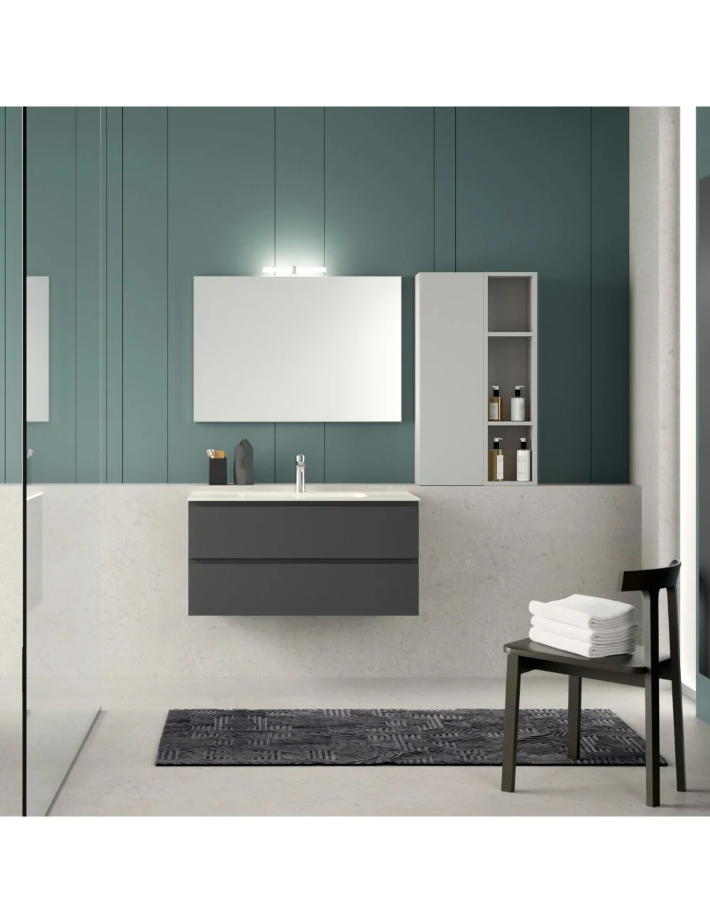 monoblocco di Hafro Geromin color grigio scuro 80 cm