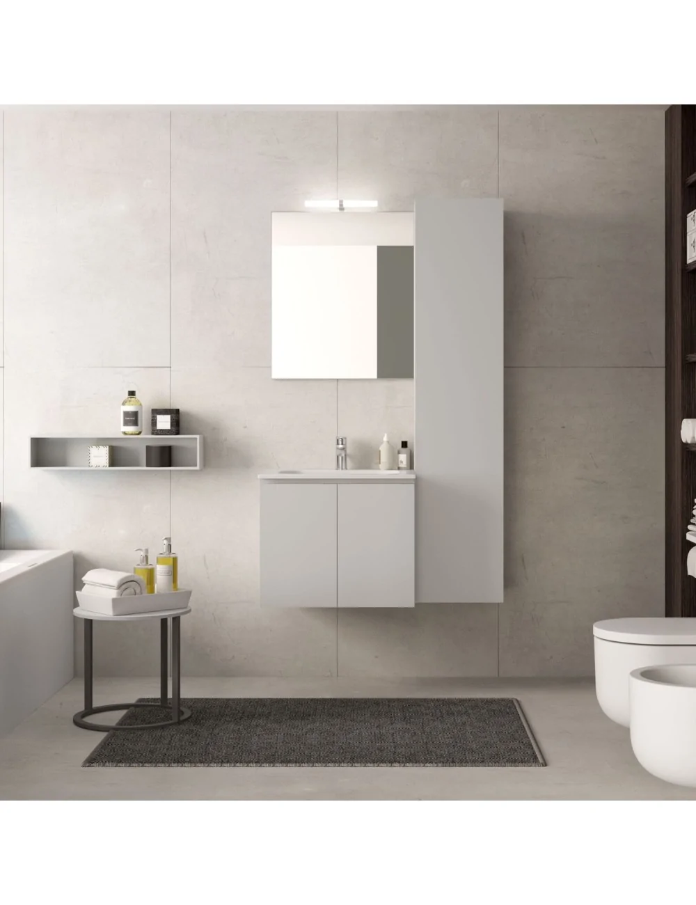 mobile monoblocco sospeso color grigio chiaro Hafro Geromin