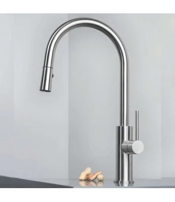 rubinetto da cucina Dylan con doccetta in acciaio inox