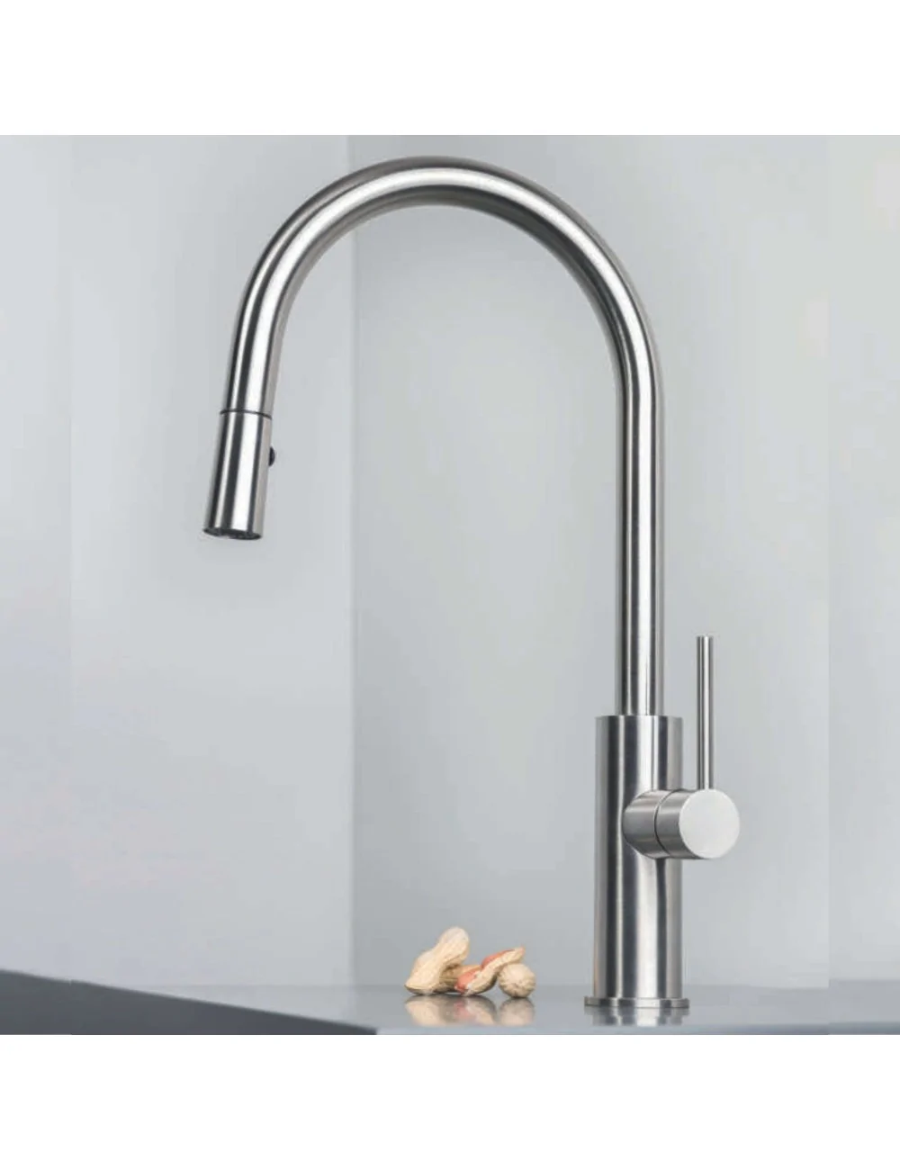 rubinetto da cucina Dylan con doccetta in acciaio inox