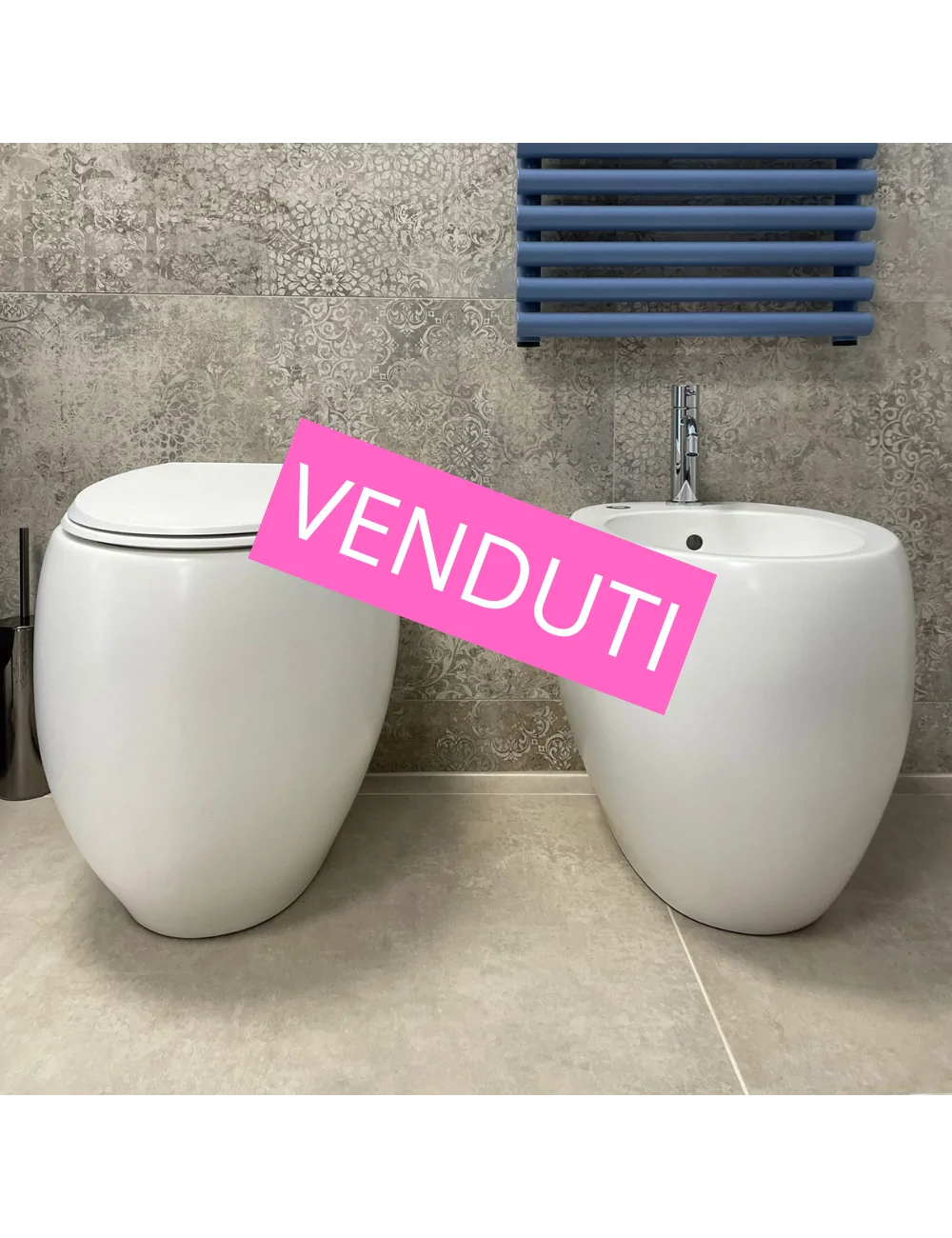 pair of Rak Cloud floor-mounted sanitary ware in matt white finish sold