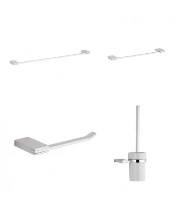 Flat line bathroom accessory set by remer rubinetterie