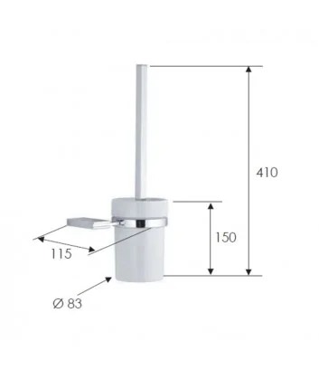 fiche technique porte-brosse en céramique blanche ligne flat de Remer rubinetterie