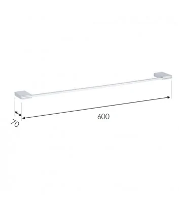 fiche technique porte-serviettes de 60 cm ligne flat de Remer rubinetterie