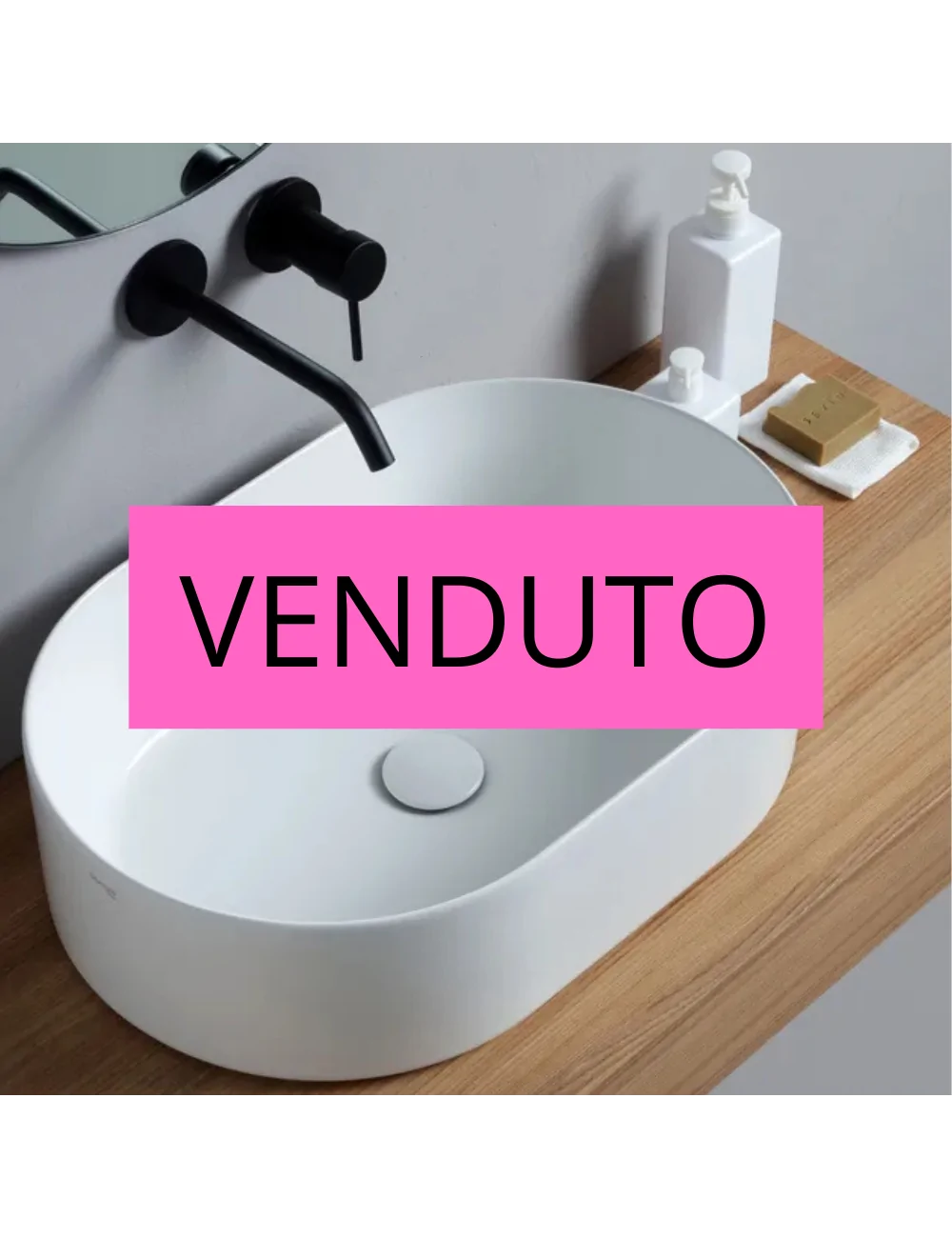 lavabo d'appoggio ovale serie Open di Olympia ceramica