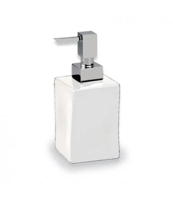 doseur à pompe carrée en céramique blanche ligne faul