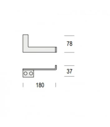 dimensions Camelia line 18 cm chrome toilet roll holder