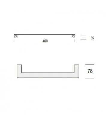 dimensions Camelia line 40 cm chrome towel rail