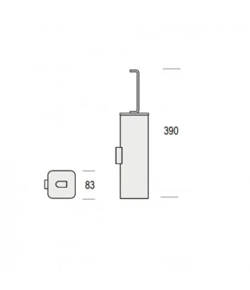 dimensions Camelia line wall-mounted toilet brush holder by de rosso