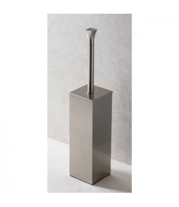 Prisma satin nickel toilet brush holder by Stilhaus