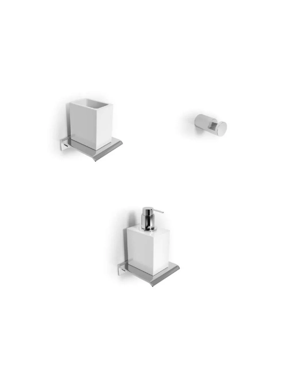 accessoires de salle de bains ligne Diantha en aluminium chromé