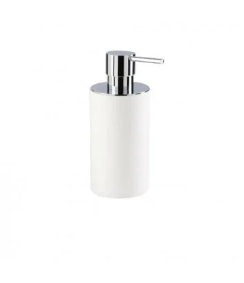 dosatore di sapone liquido in neolite bianco cromo linea tondo di Stilhaus