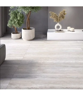 Outdoor flooring with white stone-effect tiles from the Dolomia Stone line, Il Cavallino