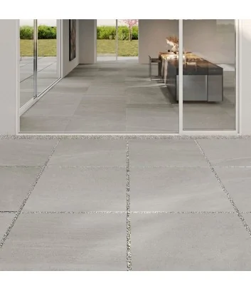 pavimentazione esterna con piastrella effetto pietra color ash linea limestone - il cavallino