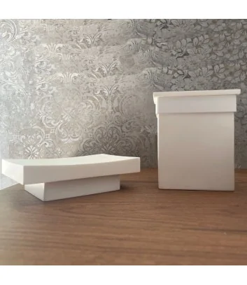 paire d'accessoires de salle de bain de la ligne Maxim de Progetto Group, blanc mat Acrilitech.