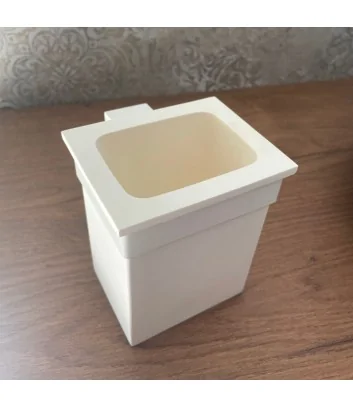 top view of matt white toothbrush holder from the Maxim line by Progetto Group