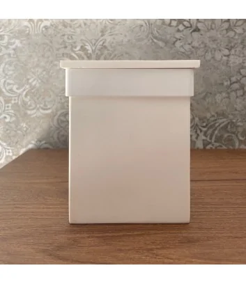 side view of matt white toothbrush holder from the Maxim line by Progetto Group