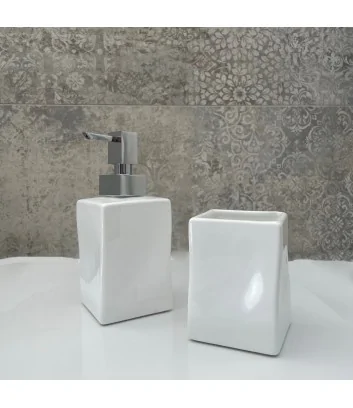 accessoires de salle de bain en céramique blanche ligne faul