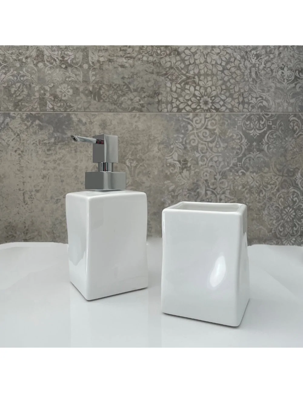 accessoires de salle de bain en céramique blanche ligne faul