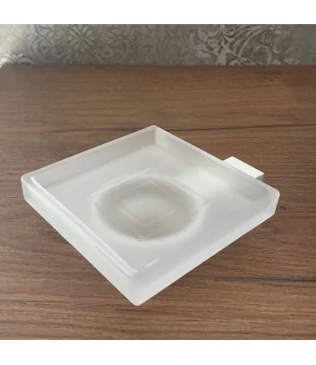 vue d'en haut porte-savon noir mat en verre satiné ligne cubic