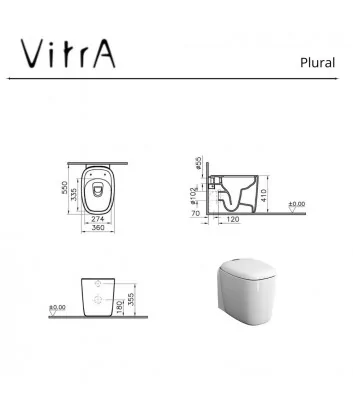 Vitra Plural floor-mounted toilet dimensions