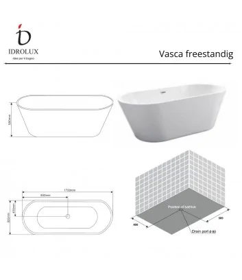 dimensions baignoire freestandig idrolux