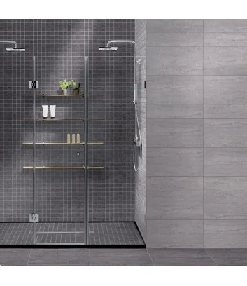 Kaleido cendrè rondèe rectifiè grès effet pierre pour la salle de bain