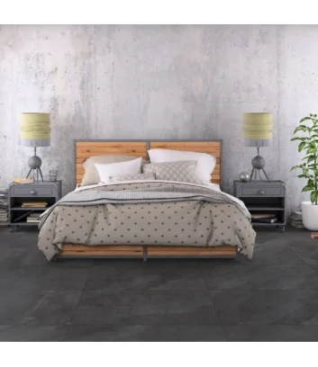 sol de la chambre à coucher avec carrelage Ocean Black Abyss