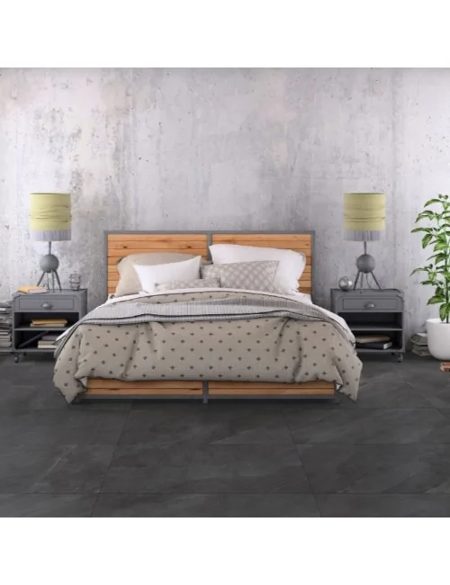 sol de la chambre à coucher avec carrelage Ocean Black Abyss