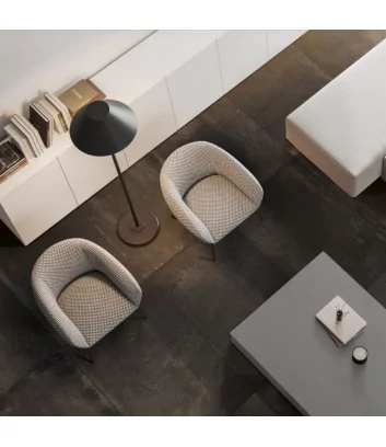 pavimento soggiorno con piastrella effetto cemento hemisphere iron