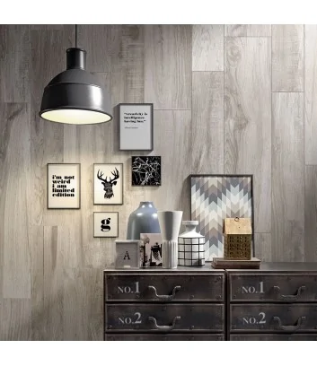 wood-effect tile covering in North Wind Grey