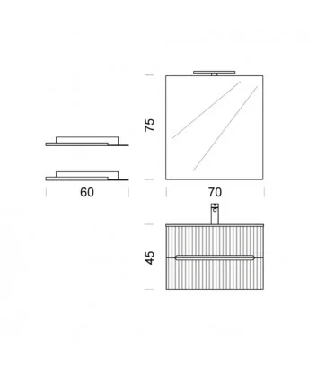 bathroom cabinet technical specifications easy cannettato 02 by Belbagno Italia