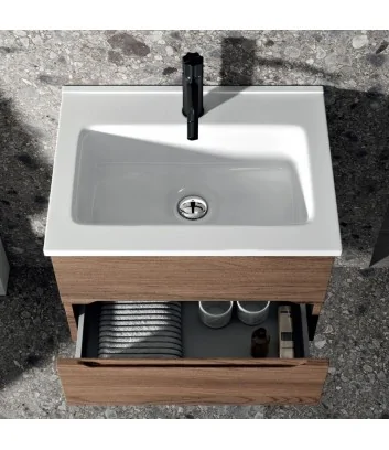 detail of easy afrodite 01 wall-mounted bathroom cabinet by Belbagno Italia