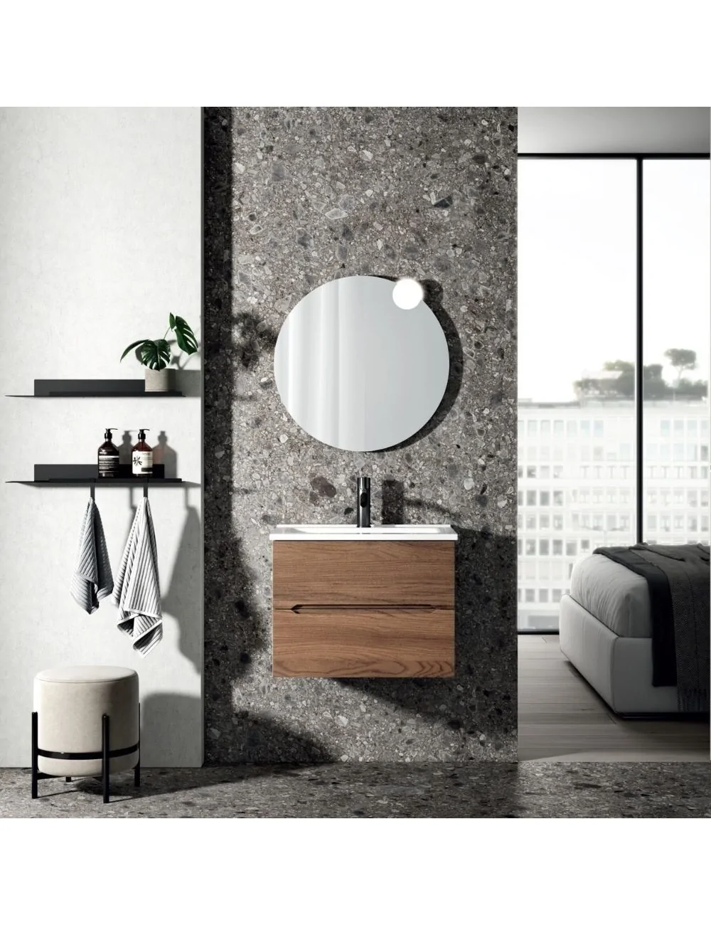 Easy Afrodite 01 wall-mounted bathroom cabinet by Belbagno Italia