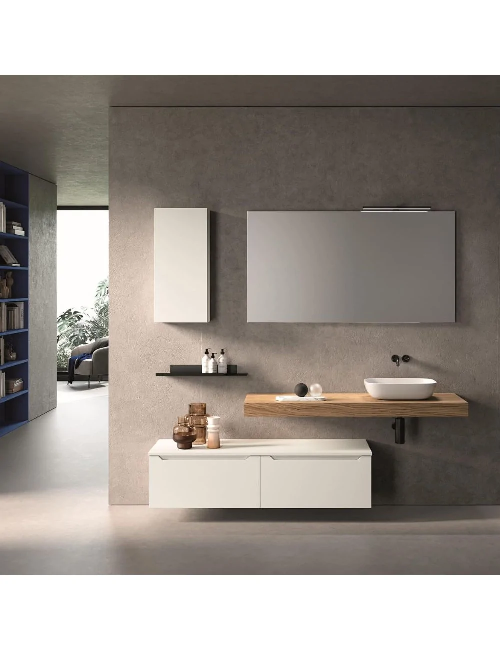 Meuble de salle de bains suspendu Easy Afrodite 01 H 33 de Belbagno Italia